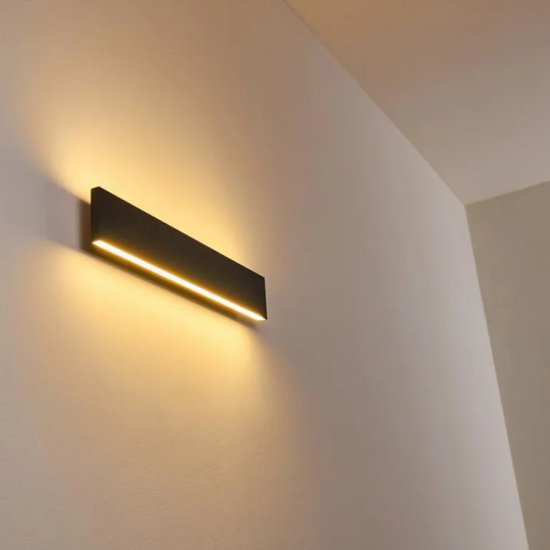 Applique murale Obion LED Noir, 2 lumières