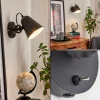 Applique murale Pany Chrome, Noir, 1 lumière