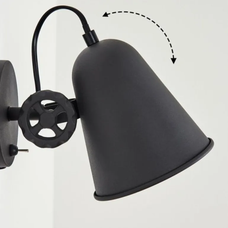 Applique murale Pany Chrome, Noir, 1 lumière