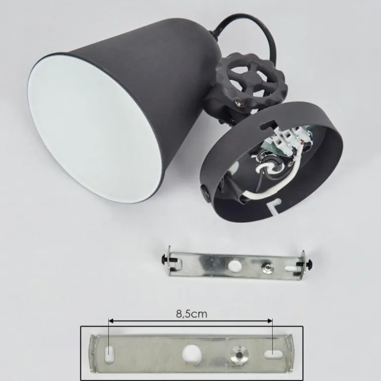 Applique murale Pany Chrome, Noir, 1 lumière