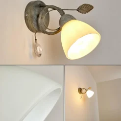 Applique murale Peccia Gris, 1 lumière