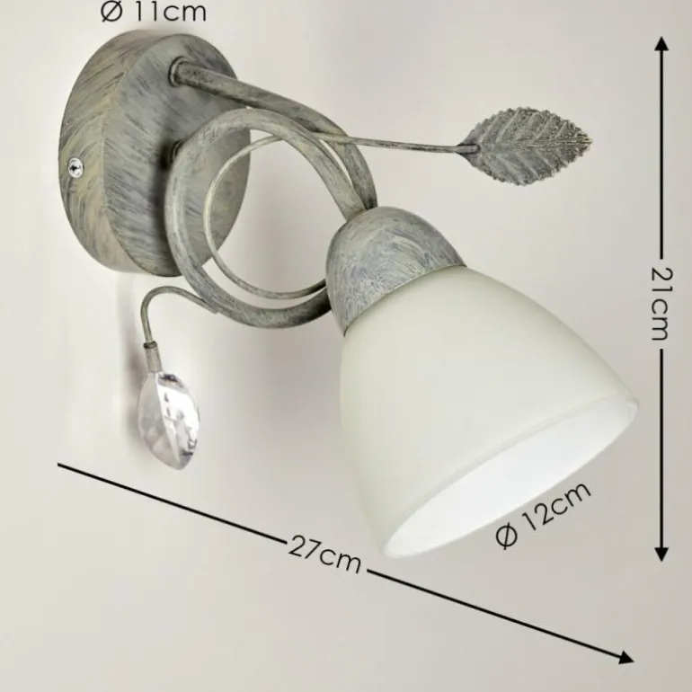 Applique murale Peccia Gris, 1 lumière