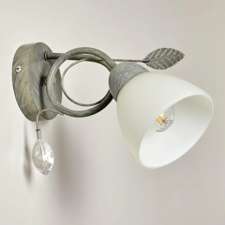 Applique murale Peccia Gris, 1 lumière