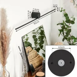 Applique murale Puharila LED Noir, 1 lumière