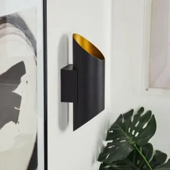 Applique murale Ricardone Noir, 1 lumière