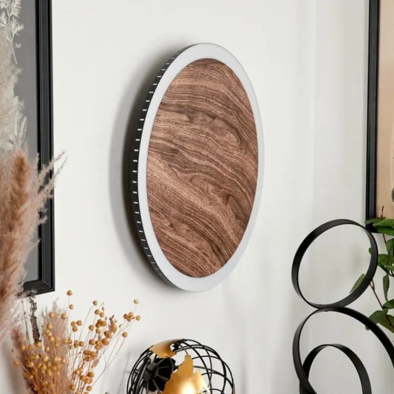 Applique murale Rocha LED Brun, Couleur bois, Noir, 1 lumière