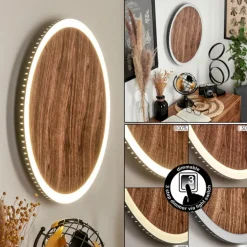 Applique murale Rocha LED Brun, Couleur bois, Noir, 1 lumière
