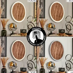 Applique murale Rocha LED Brun, Couleur bois, Noir, 1 lumière