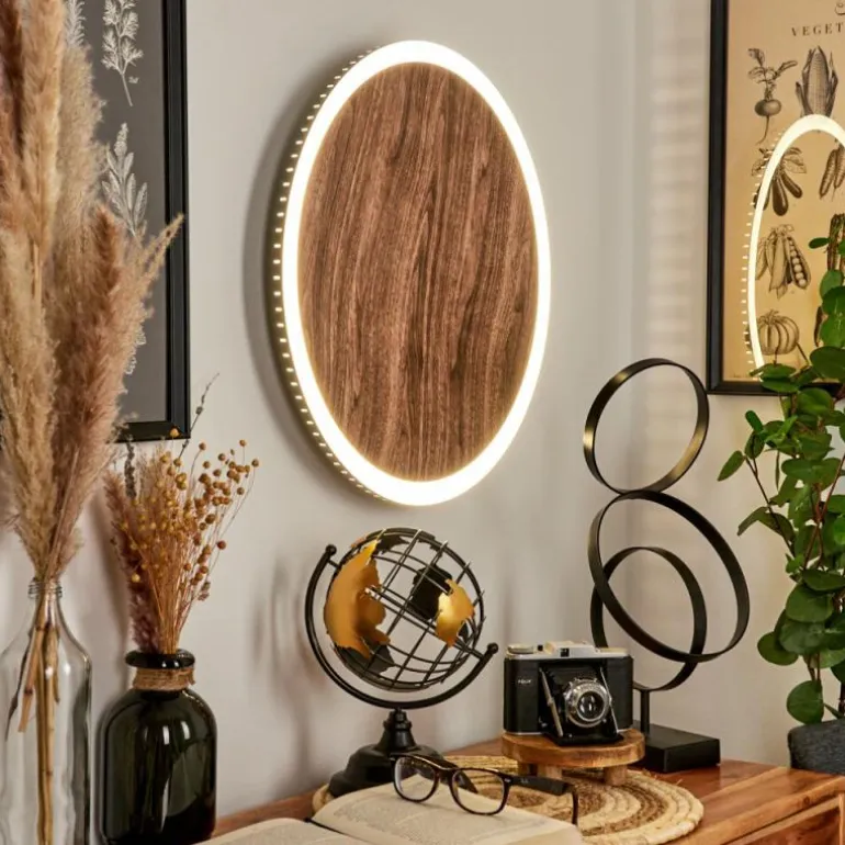 Applique murale Rocha LED Brun, Couleur bois, Noir, 1 lumière