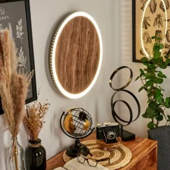 Applique murale Rocha LED Brun, Couleur bois, Noir, 1 lumière
