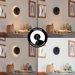 Applique murale Rukutu LED Noir, 2 lumières