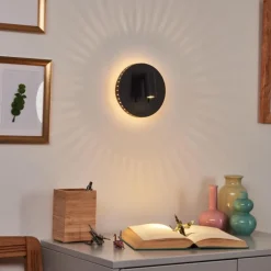 Applique murale Rukutu LED Noir, 2 lumières