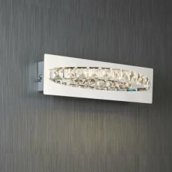 Applique murale Searchlight CLOVER LED Chrome, Argenté, Transparent, 1 lumière