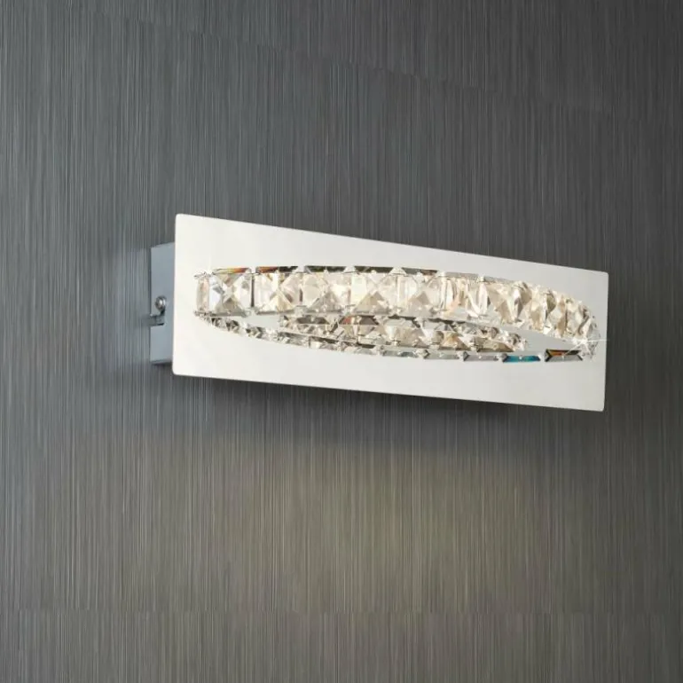 Applique murale Searchlight CLOVER LED Chrome, Argenté, Transparent, 1 lumière