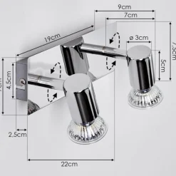 Applique murale Sibarco Chrome, 2 lumières