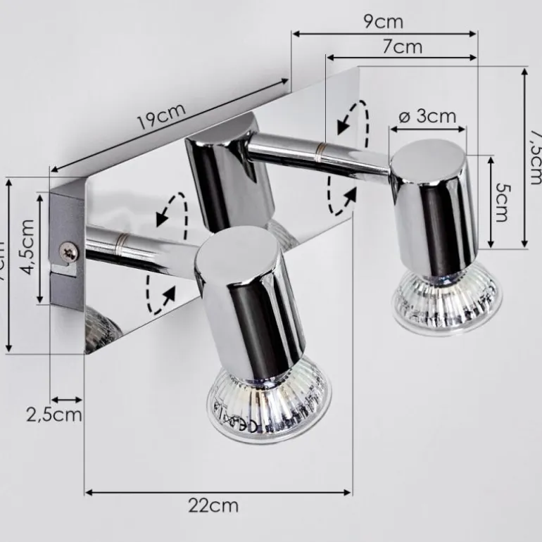 Applique murale Sibarco Chrome, 2 lumières