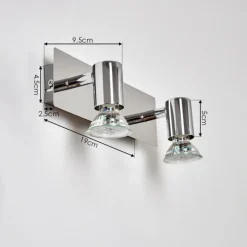 Applique murale Sibarco LED Chrome, 2 lumières