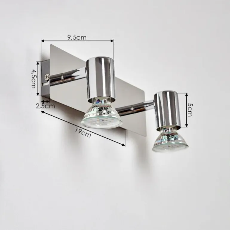 Applique murale Sibarco LED Chrome, 2 lumières