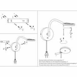 Applique murale Steinhauer Turound LED Noir, 1 lumière