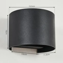 Applique murale Strandaa LED Noir, 2 lumières