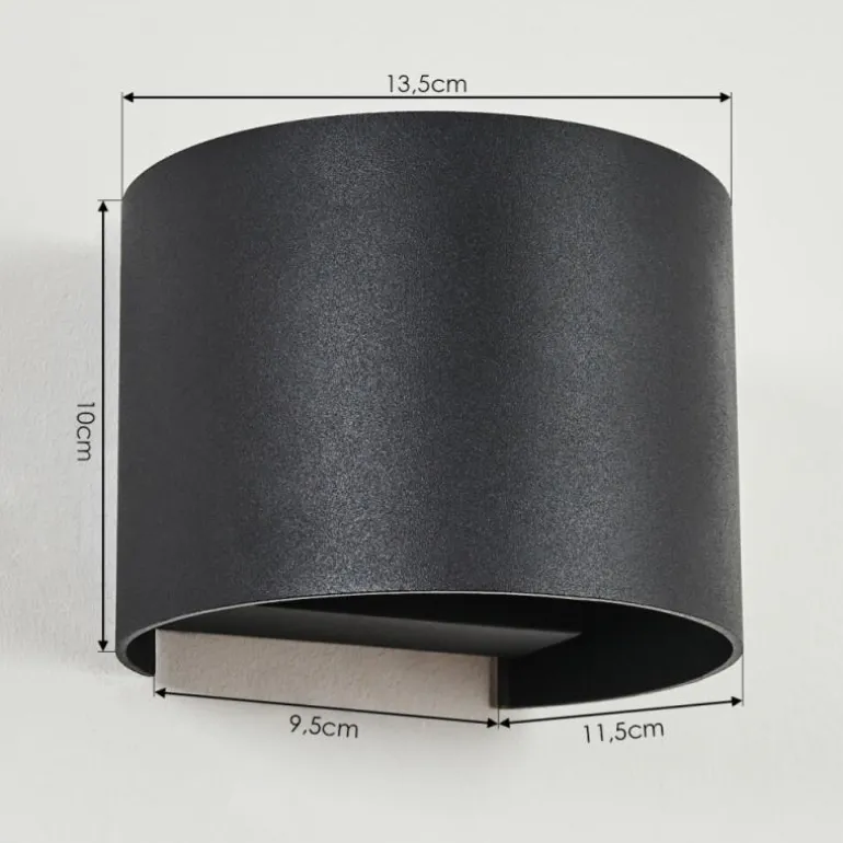 Applique murale Strandaa LED Noir, 2 lumières