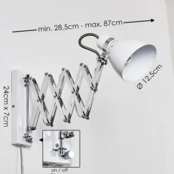 Applique murale Stranderott Chrome, Blanc, 1 lumière