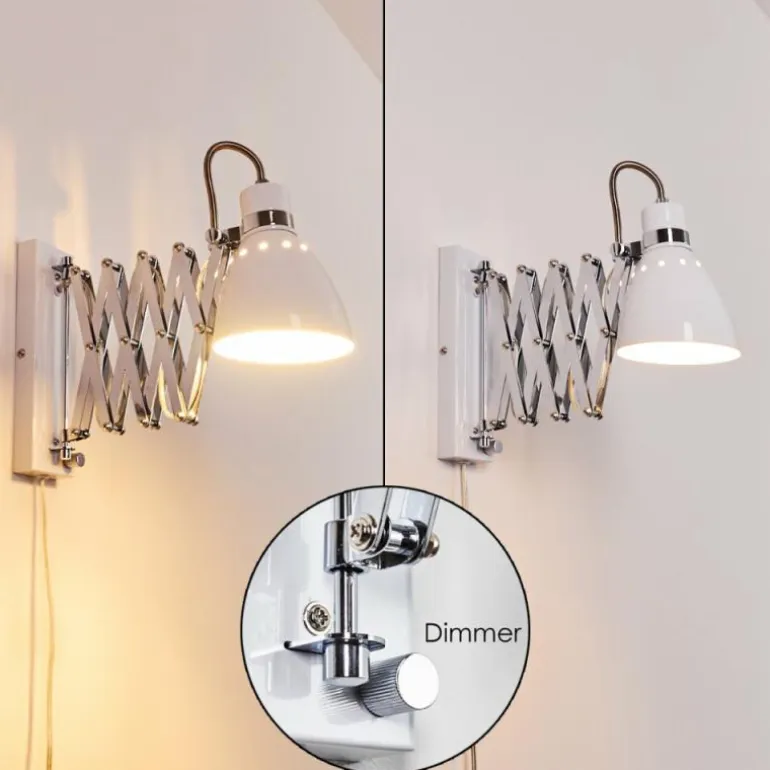 Applique murale Stranderott Chrome, Blanc, 1 lumière