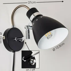 Applique murale Stranderott Noir, 1 lumière