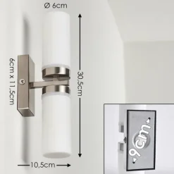 Applique murale Sundborn Acier brossé, 2 lumières
