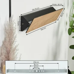 Applique murale Syar LED Noir, 1 lumière