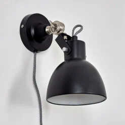 Applique murale Tilton Nickel mat, Noir, 1 lumière