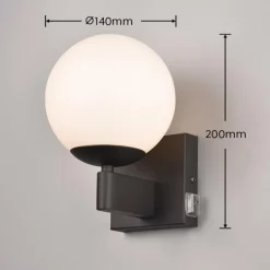Applique murale Trio KULA Noir, 1 lumière