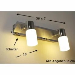 Applique murale Trio LED Aluminium, Chrome, Acier inoxydable, 2 lumières