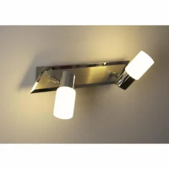 Applique murale Trio LED Aluminium, Chrome, Acier inoxydable, 2 lumières
