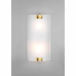 Applique murale Trio Pura Vieux laiton, 2 lumières
