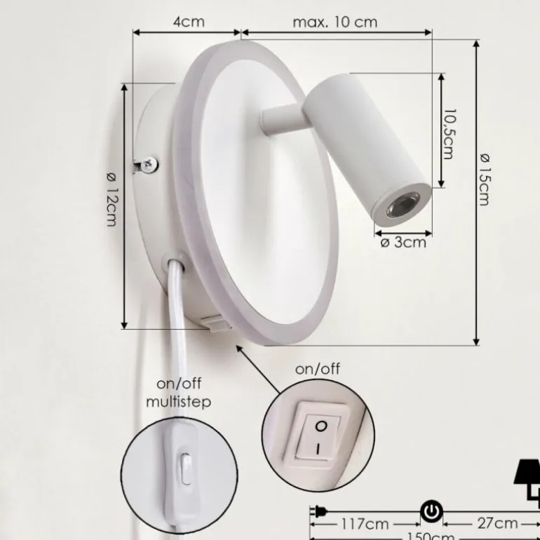 Applique murale Viata LED Blanc, 2 lumières