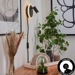 Applique murale Viata LED Noir, Blanc, 2 lumières