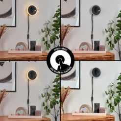 Applique murale Viata LED Noir, Blanc, 2 lumières