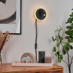 Applique murale Viata LED Noir, Blanc, 2 lumières