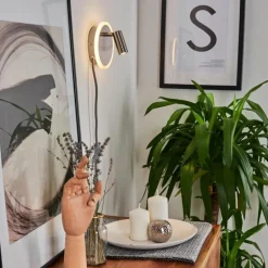 Applique murale Viata LED Gris, Nickel mat, 2 lumières