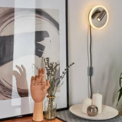Applique murale Viata LED Gris, Nickel mat, 2 lumières