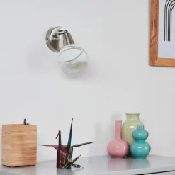 Applique murale Warga LED Nickel mat, 1 lumière