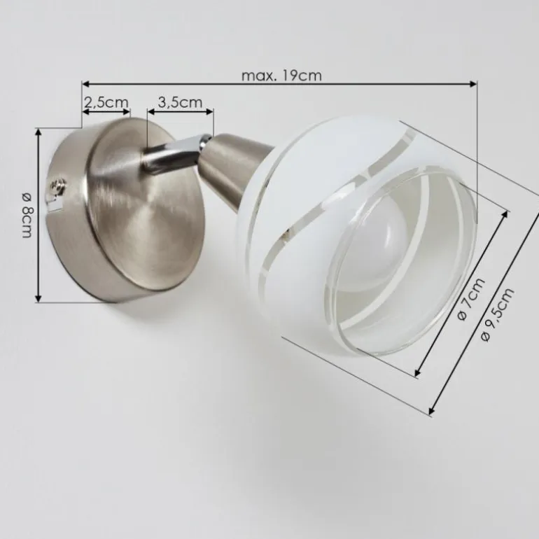 Applique murale Warga LED Nickel mat, 1 lumière