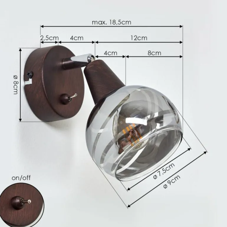 Applique murale Warga LED Bronze, 1 lumière