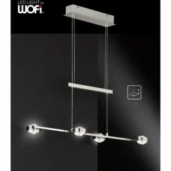 Applique murale WOFI SLIGO LED Nickel mat, 8 lumières