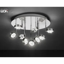 Applique murale WOFI SLIGO LED Nickel mat, 18 lumières