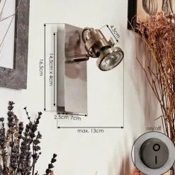 Applique murale Yometchen LED Nickel mat, 1 lumière