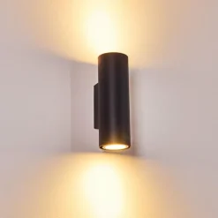 Applique murale Zuoz Noir, 2 lumières