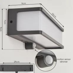 applique solaire Burseryd LED Anthracite, 1 lumière, Détecteur de mouvement