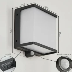 applique solaire Burseryd LED Noir, 1 lumière, Détecteur de mouvement